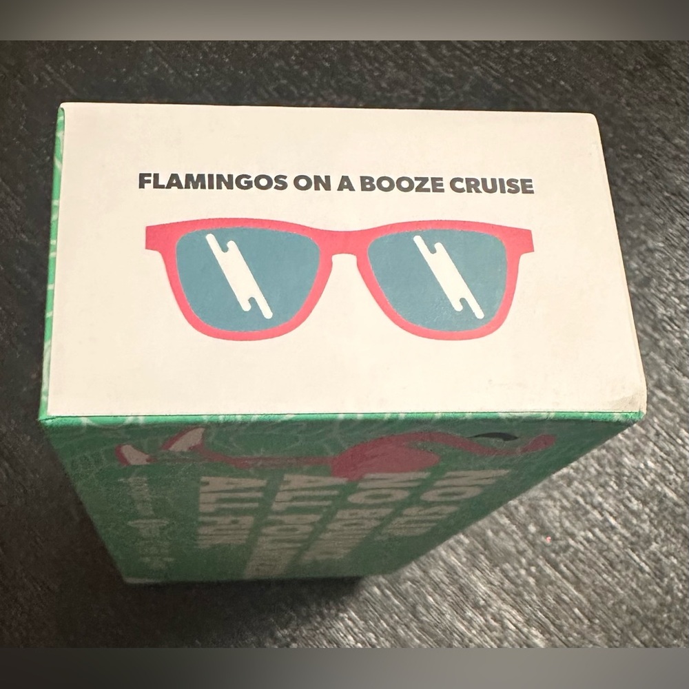 GOODR FLAMINGOS ON A BOOZE CRUISE OG MATTE PINK W/BLUE POLARIZED SUNGLASSES NEW - Picture 2 of 12